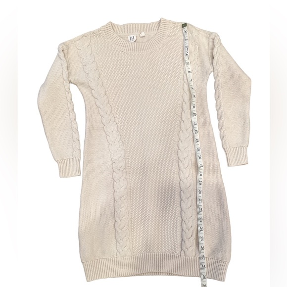 Gap Kids Cream Cable Knit Sweater dress | girls M | winter holiday tunic length - Picture 6 of 6